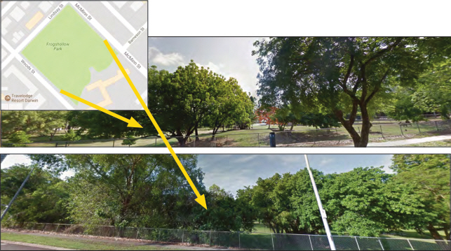 Images of Frog Hollow from either end of Proposed Main Road (Google Maps 2016)