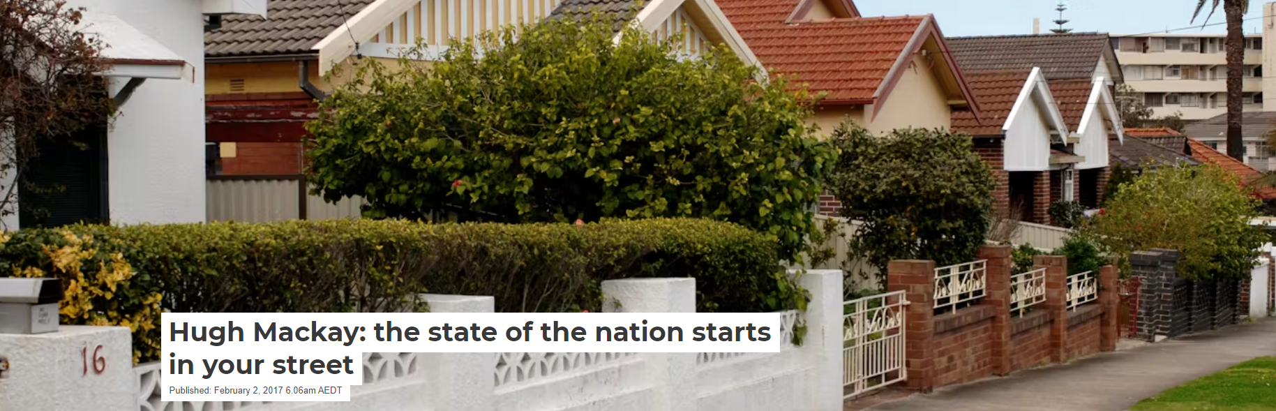 ‘The State of the nation starts with you’, by Hugh Mackay.